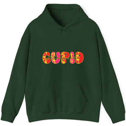 Stupid Cupid anti-Valentine's Day Hoodie Forest Green product mockup