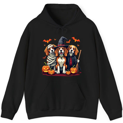Halloween Beagles Costume beagles in Halloween costumes Hoodie Black product mockup