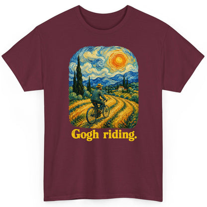 Gogh Riding van gogh parody T-Shirt Maroon product mockup
