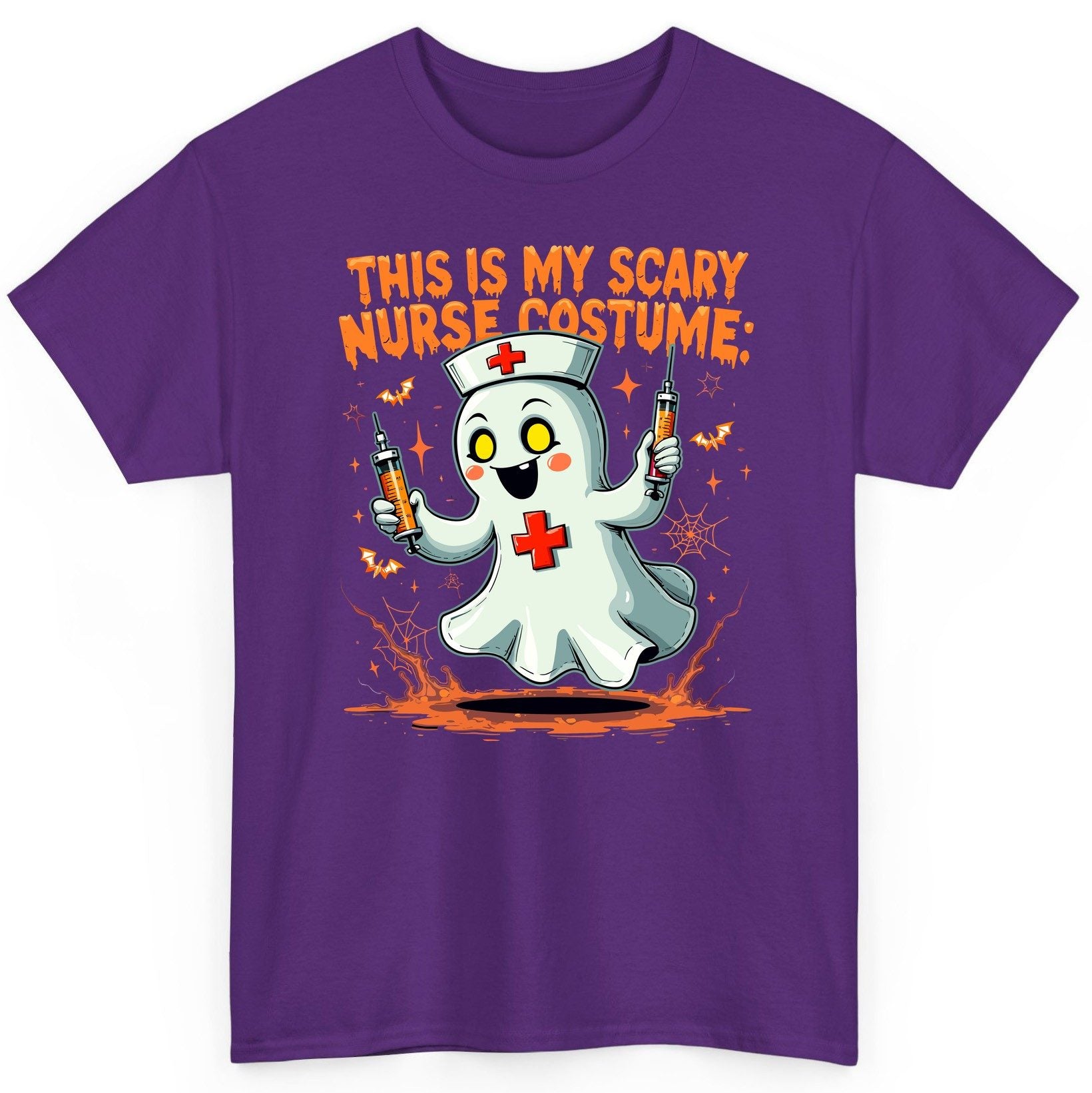 This Is My Scary Nurse Costume ghost nurse T-Shirt Purple product mockup