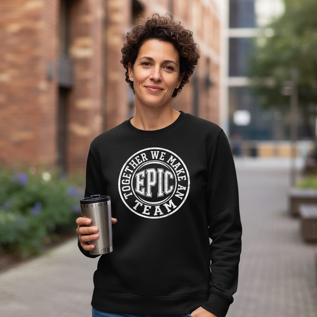 Together We Make an Epic Team teamwork Sweatshirt Black lifestyle mockup