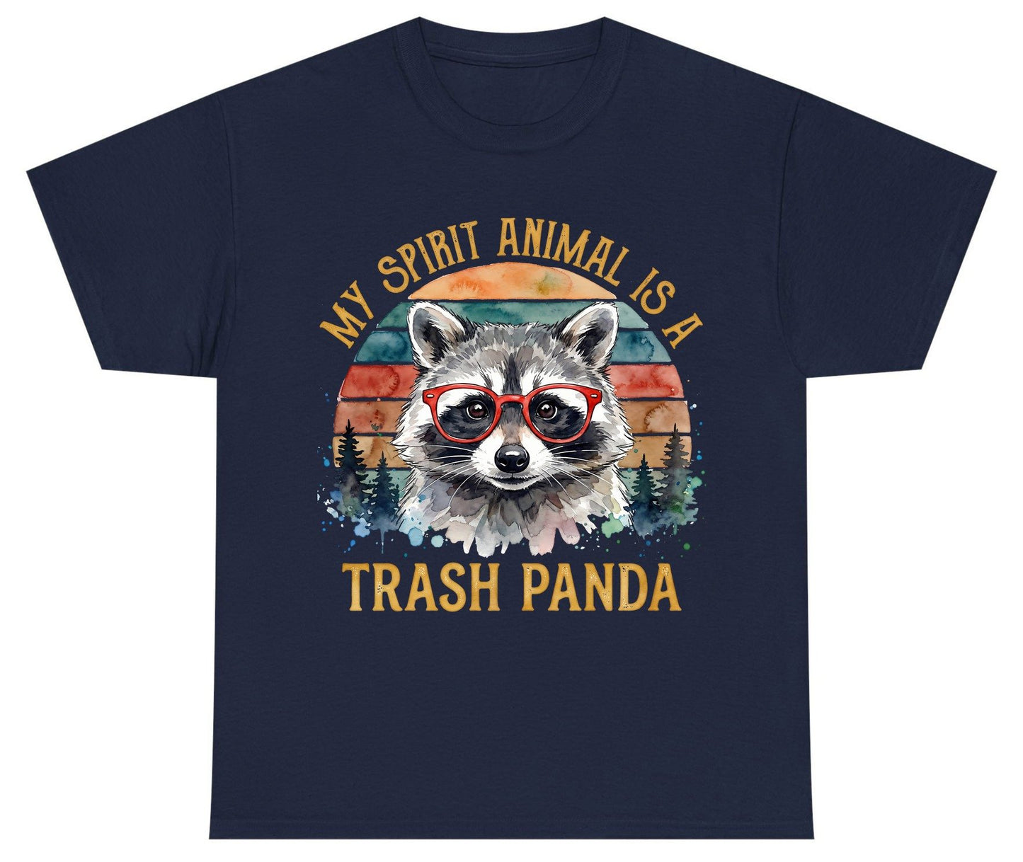 My Spirit Animal Is a Trash Panda raccoon Youth T-Shirt Navy product mockup