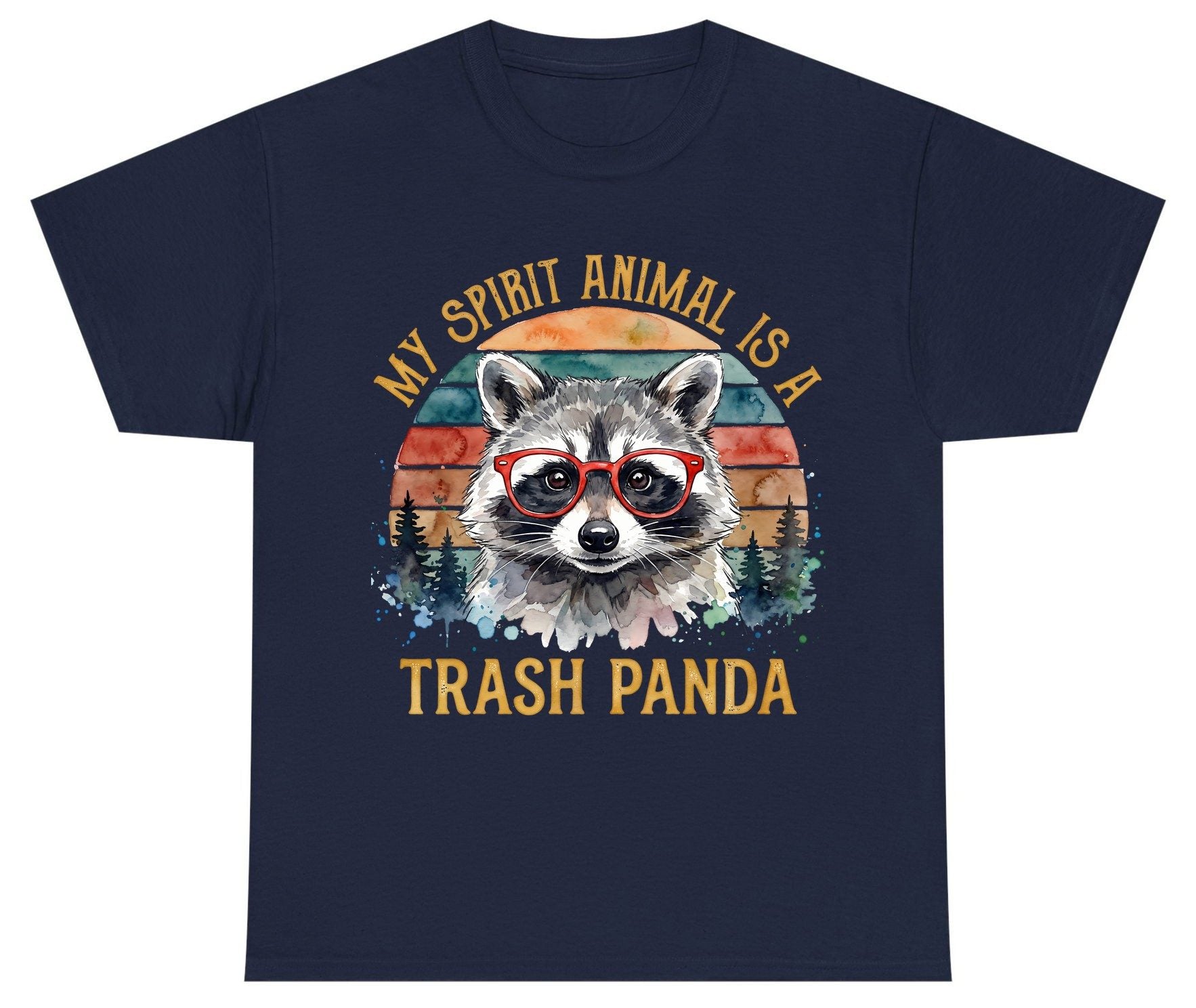 My Spirit Animal Is a Trash Panda raccoon Youth T-Shirt Navy product mockup