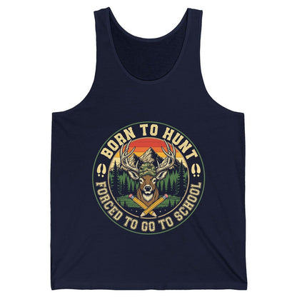 Born to Hunt Forced to Go to School hunting Tank Top Navy product mockup