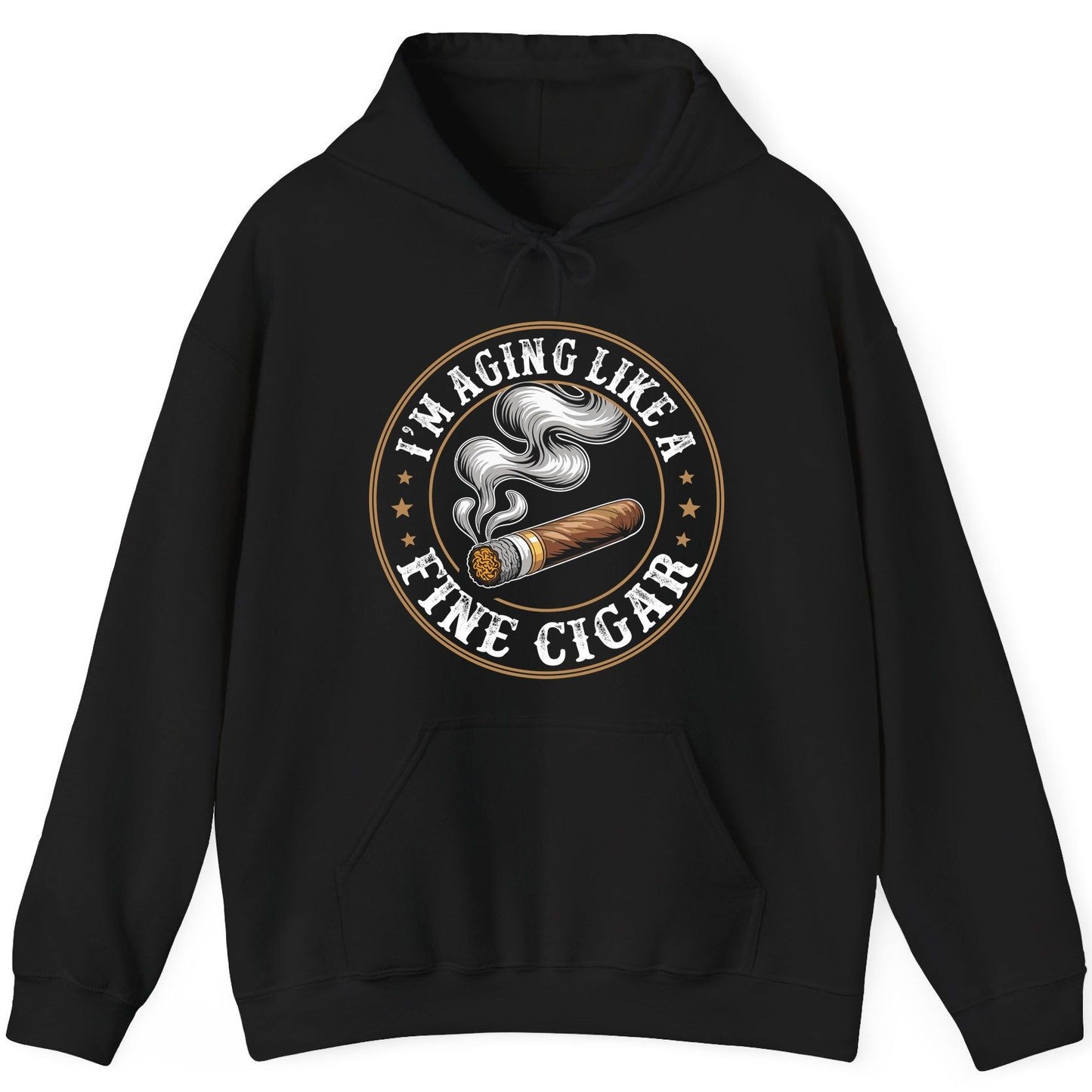 I'm Aging Like a Fine Cigar cigar smoking Hoodie Black product mockup