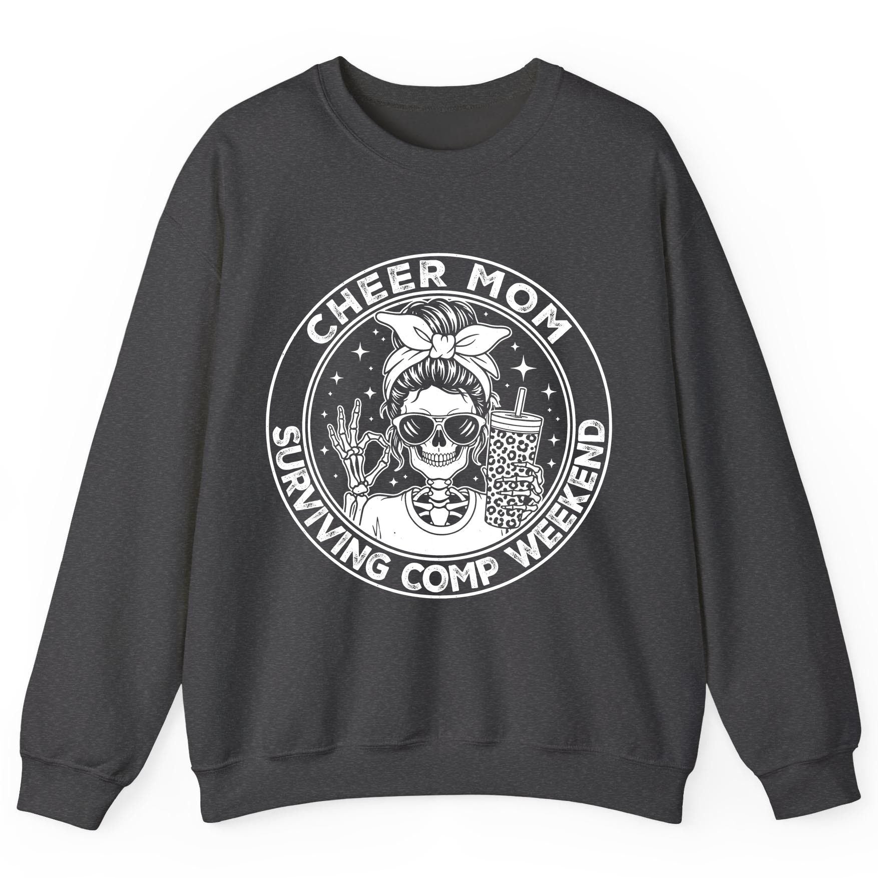Cheer Mom Surviving Comp Weekend cheer mom Sweatshirt Dark Heather product mockup