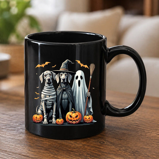 Halloween Weimaraner Dogs Halloween weimaraner dogs Black Mug Black product mockup