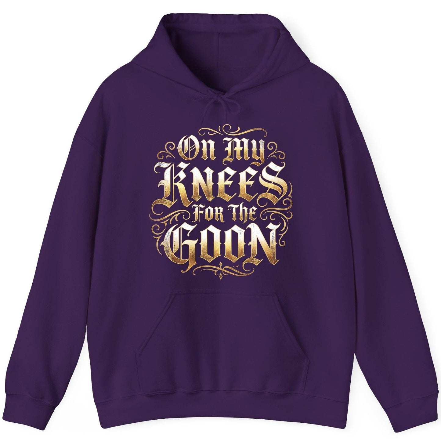 On My Knees for the Goon internet slang Hoodie Purple product mockup