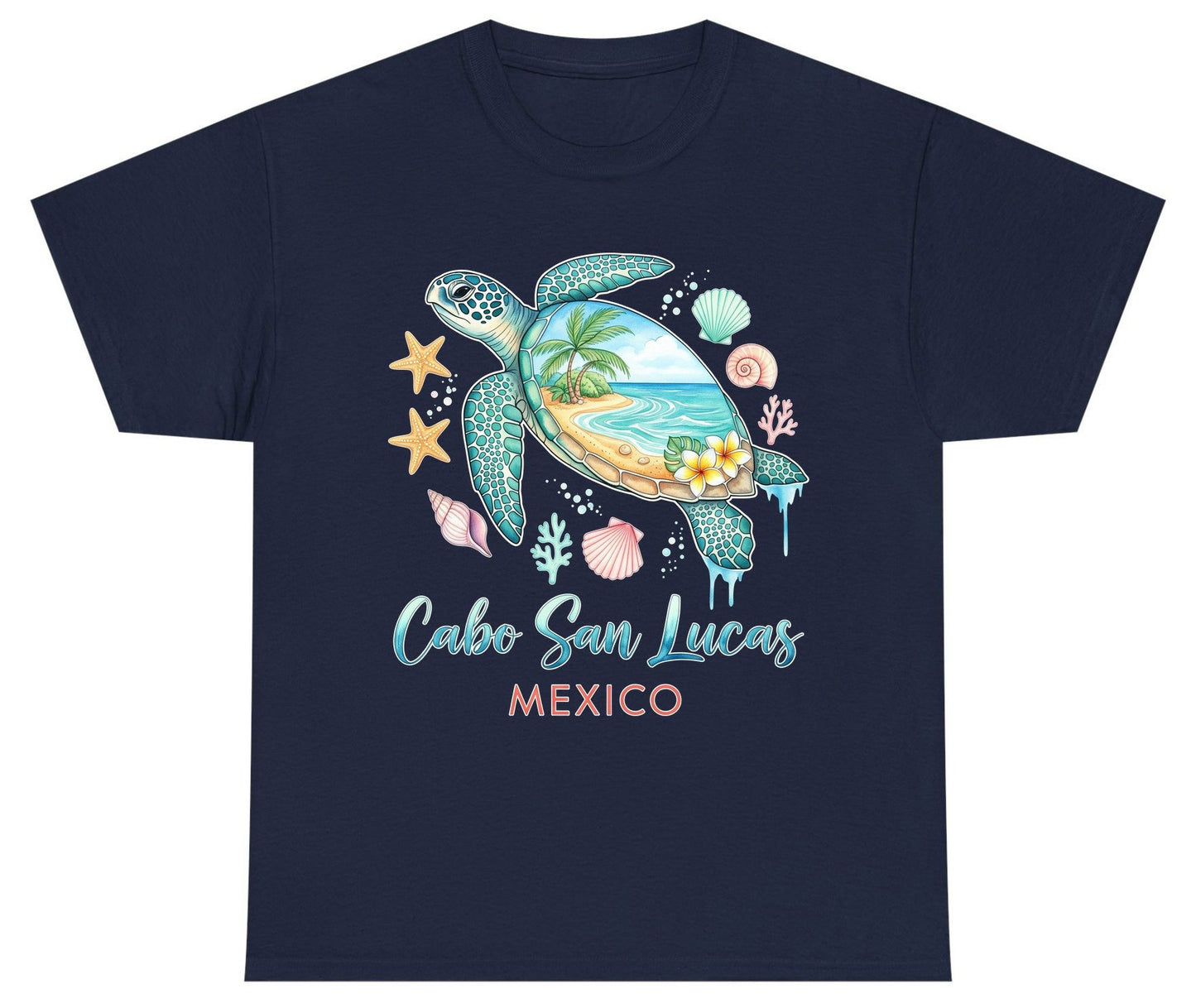 Cabo San Lucas Mexico sea turtle Youth T-Shirt Navy product mockup