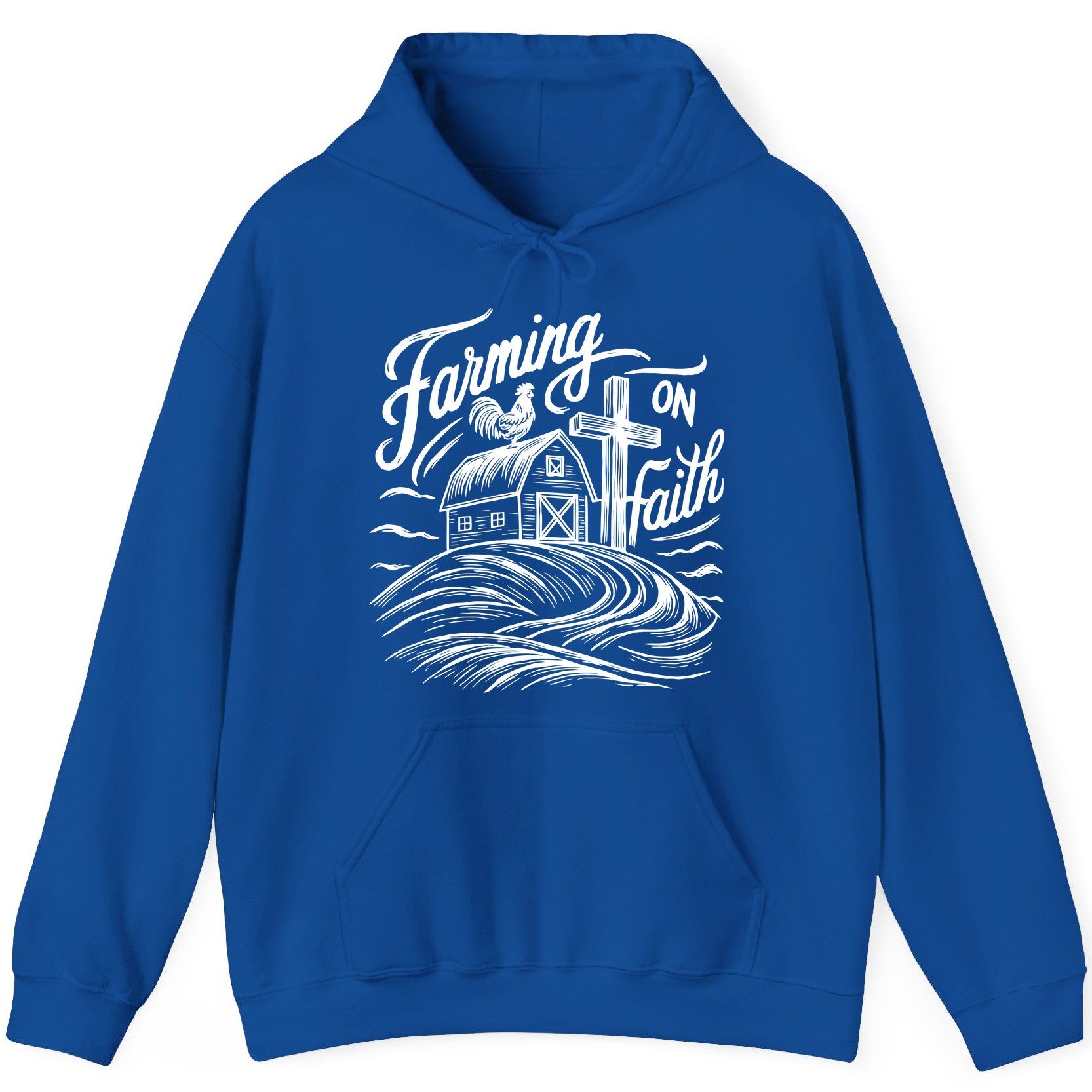 Farming on Faith christian farming Hoodie Royal product mockup