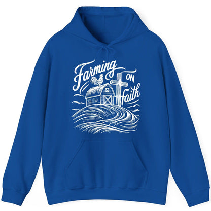 Farming on Faith christian farming Hoodie Royal product mockup
