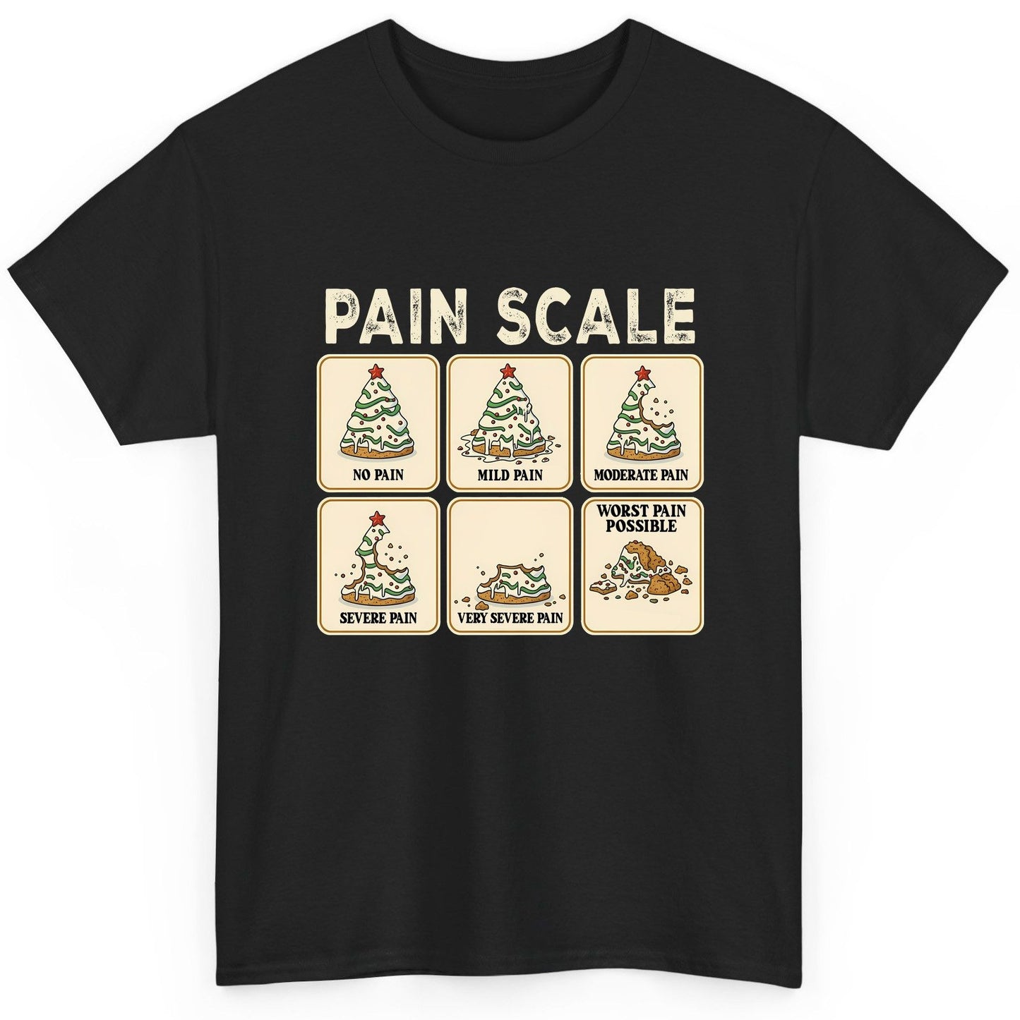 Pain Scale Christmas cookie pain scale T-Shirt Black product mockup
