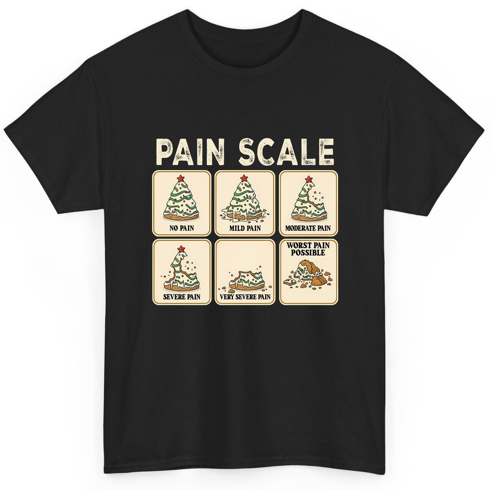 Pain Scale Christmas cookie pain scale T-Shirt Black product mockup