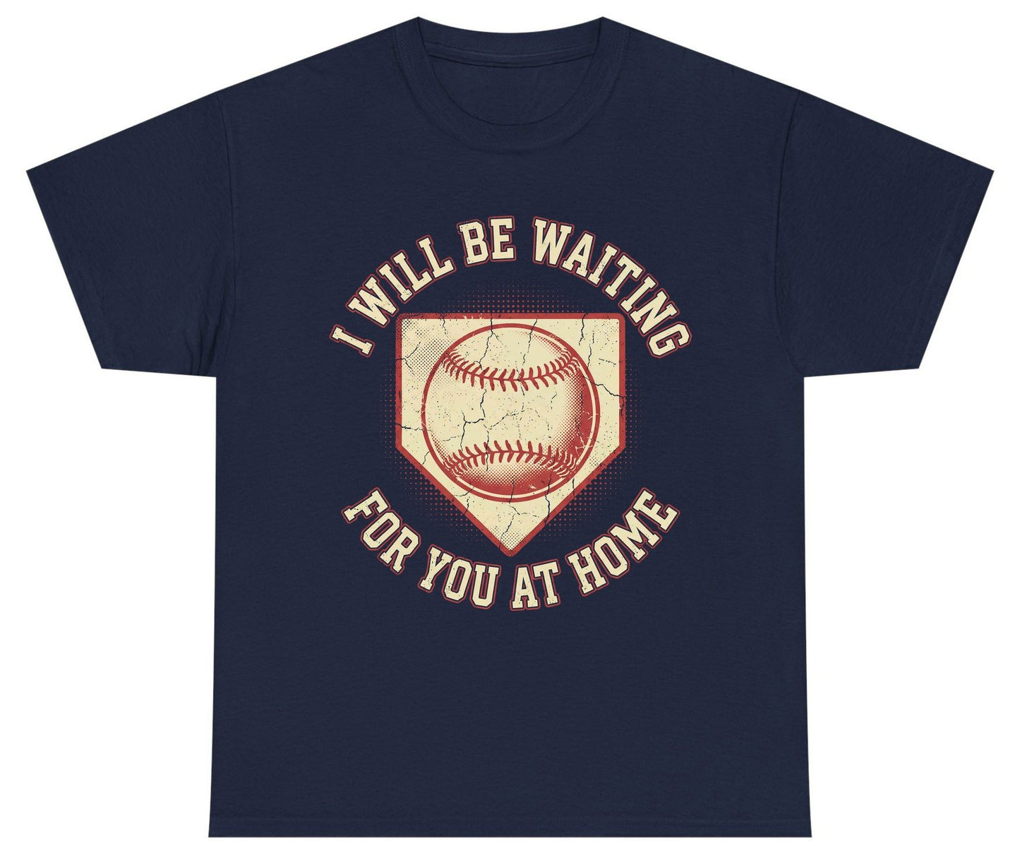 I Will Be Waiting for You at Home baseball Youth T-Shirt Navy product mockup