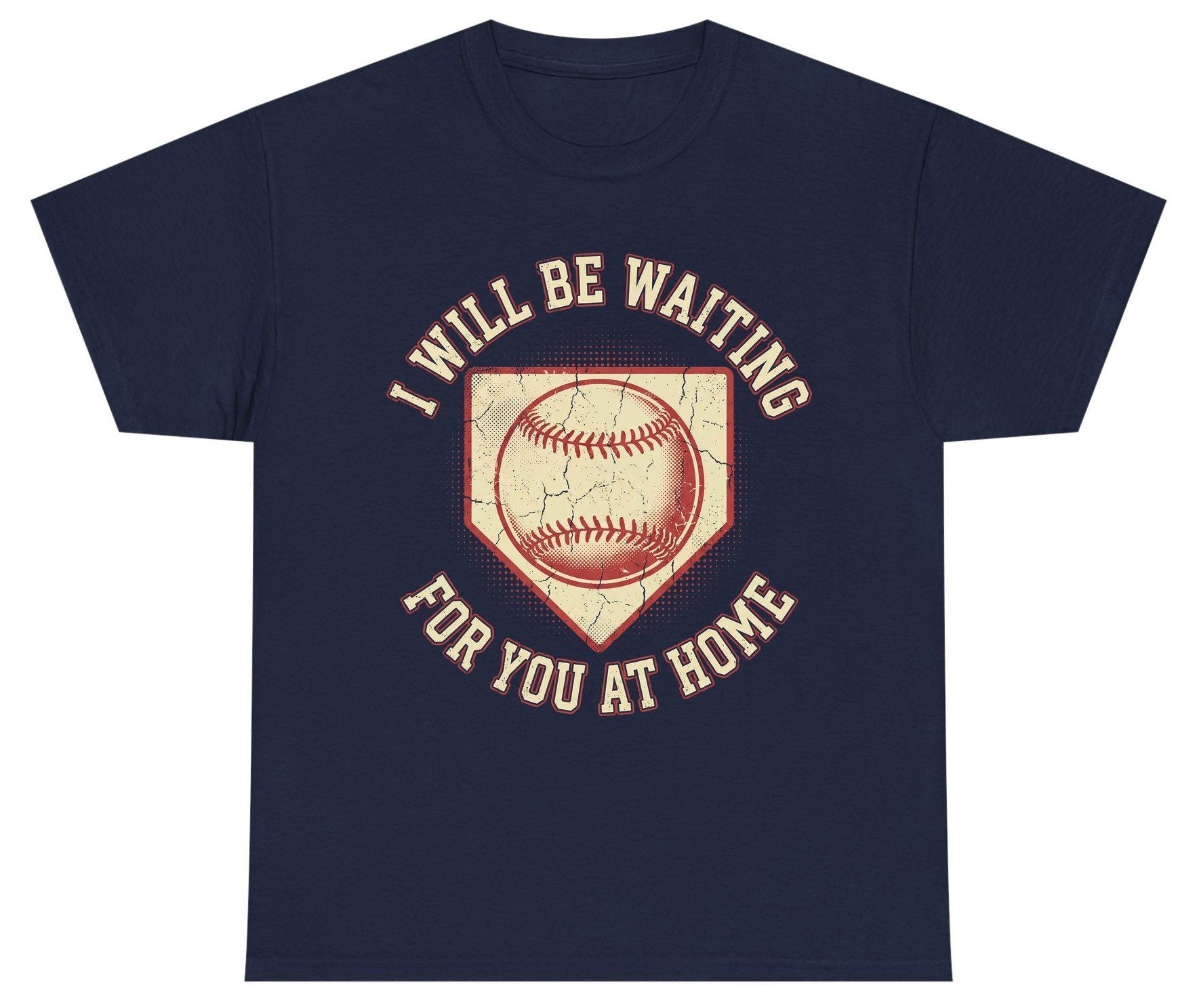 I Will Be Waiting for You at Home baseball Youth T-Shirt Navy product mockup