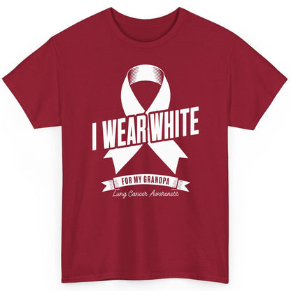 I Wear White for My Grandpa lung cancer awareness T-Shirt Cardinal Red product mockup