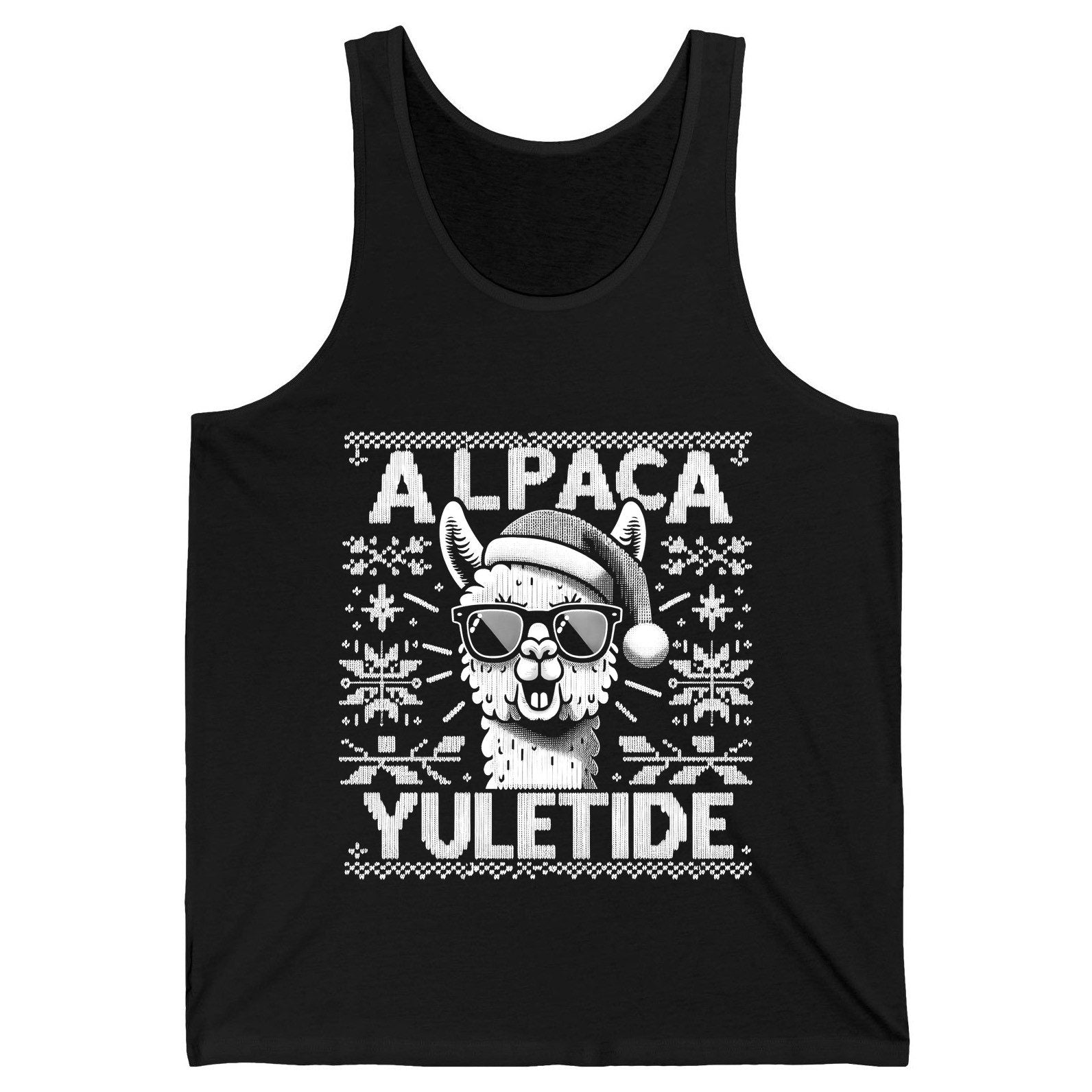ALPACA Yuletide Funny Lovers Tank Top - product mockup - Black