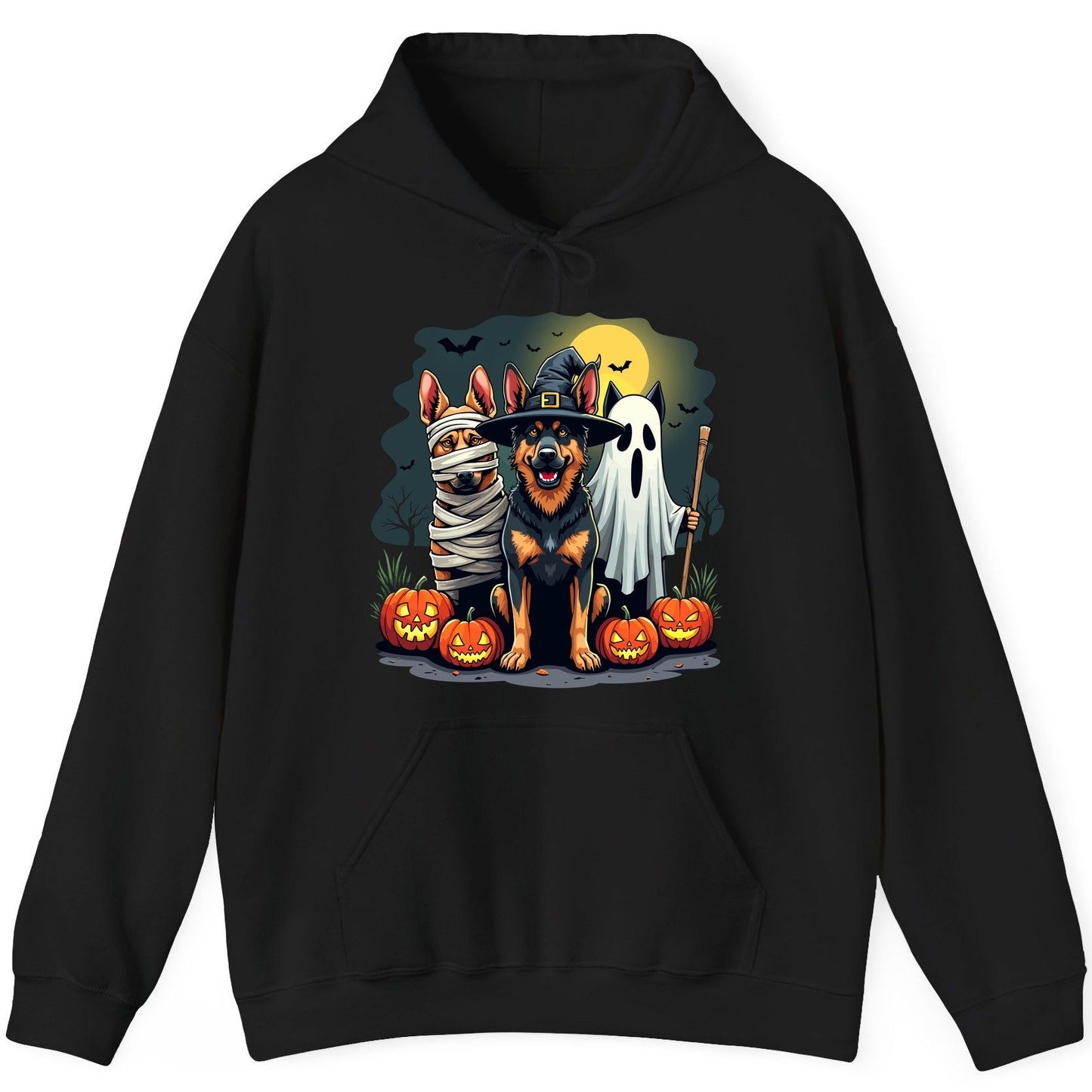 Halloween Dogs in Costumes Halloween dogs Hoodie Black product mockup