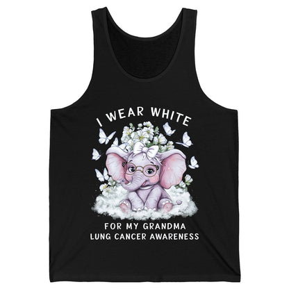 I Wear White for My Grandma Lung Cancer Awareness lung cancer awareness Tank Top Black product mockup