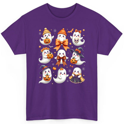Cute Kawaii Ghosts Collection cute Halloween ghosts T-Shirt Purple product mockup