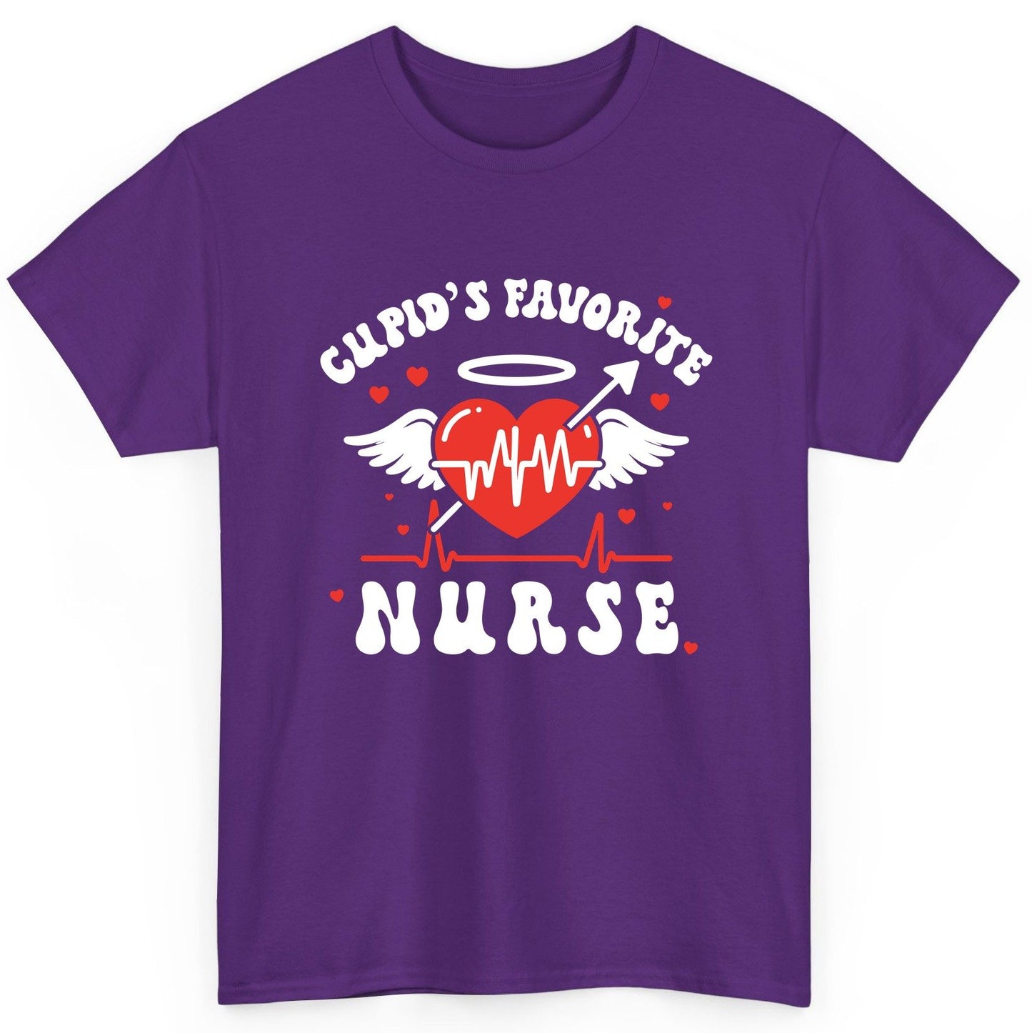 Cupid's Favorite Nurse nursing T-Shirt Purple product mockup