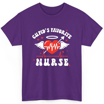 Cupid's Favorite Nurse nursing T-Shirt Purple product mockup