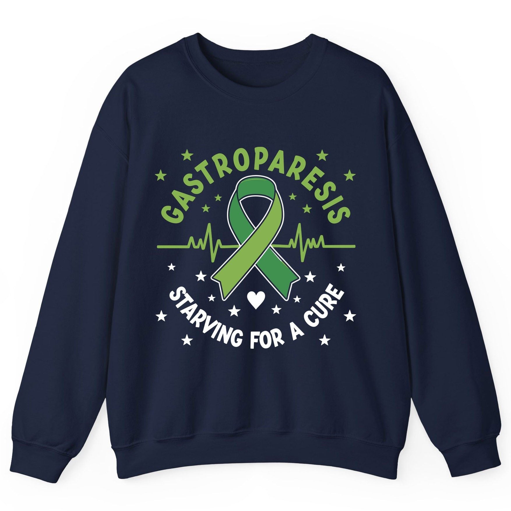 Gastroparesis Starving for a Cure gastroparesis awareness Sweatshirt Navy product mockup
