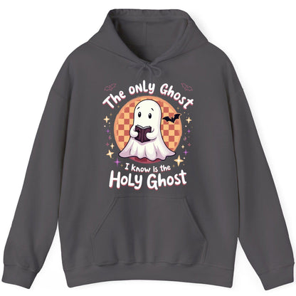 The Only Ghost I Know Is the Holy Ghost christian Halloween Hoodie Charcoal product mockup