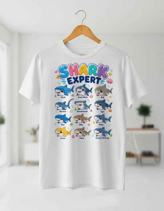 Shark Expert Sharks T-Shirt - product mockup - White