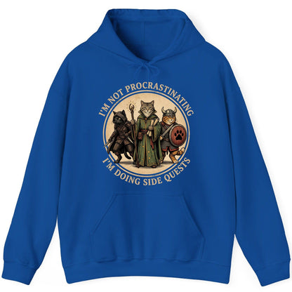 I'm Not Procrastinating I'm Doing Side Quests rpg cats Hoodie Royal product mockup