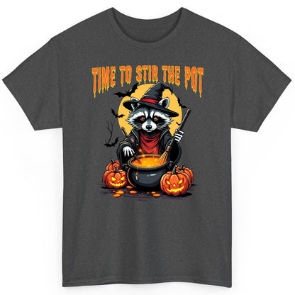 Time to Stir the Pot Halloween raccoon T-Shirt Dark Heather product mockup