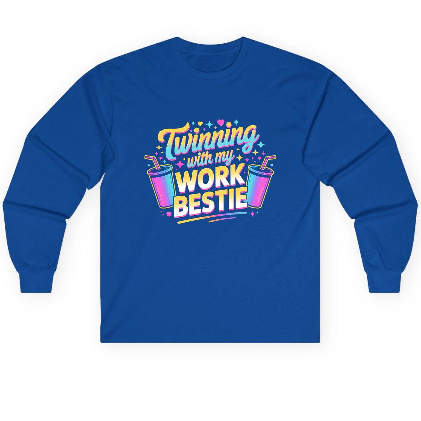 Twinning with My Work Bestie work friendship Long Sleeve Tee Royal product mockup