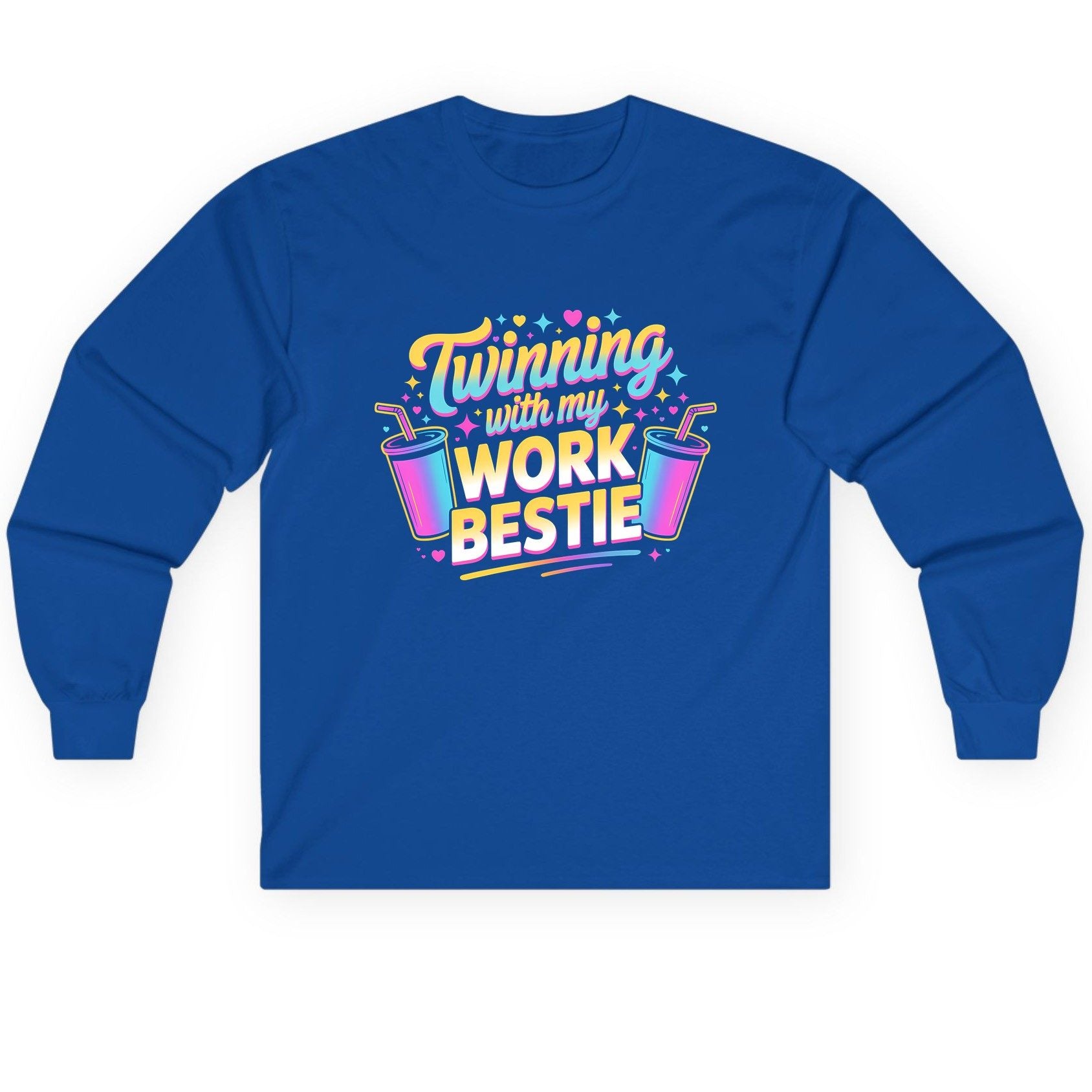 Twinning with My Work Bestie work friendship Long Sleeve Tee Royal product mockup