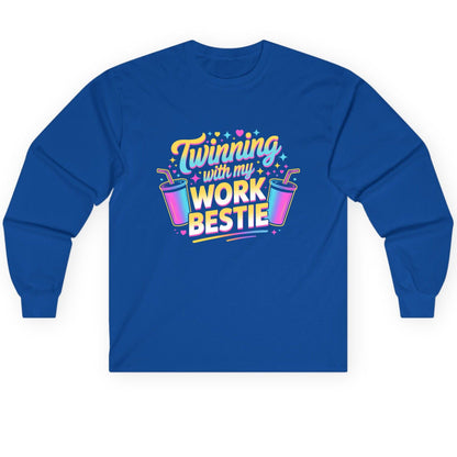 Twinning with My Work Bestie work friendship Long Sleeve Tee Royal product mockup