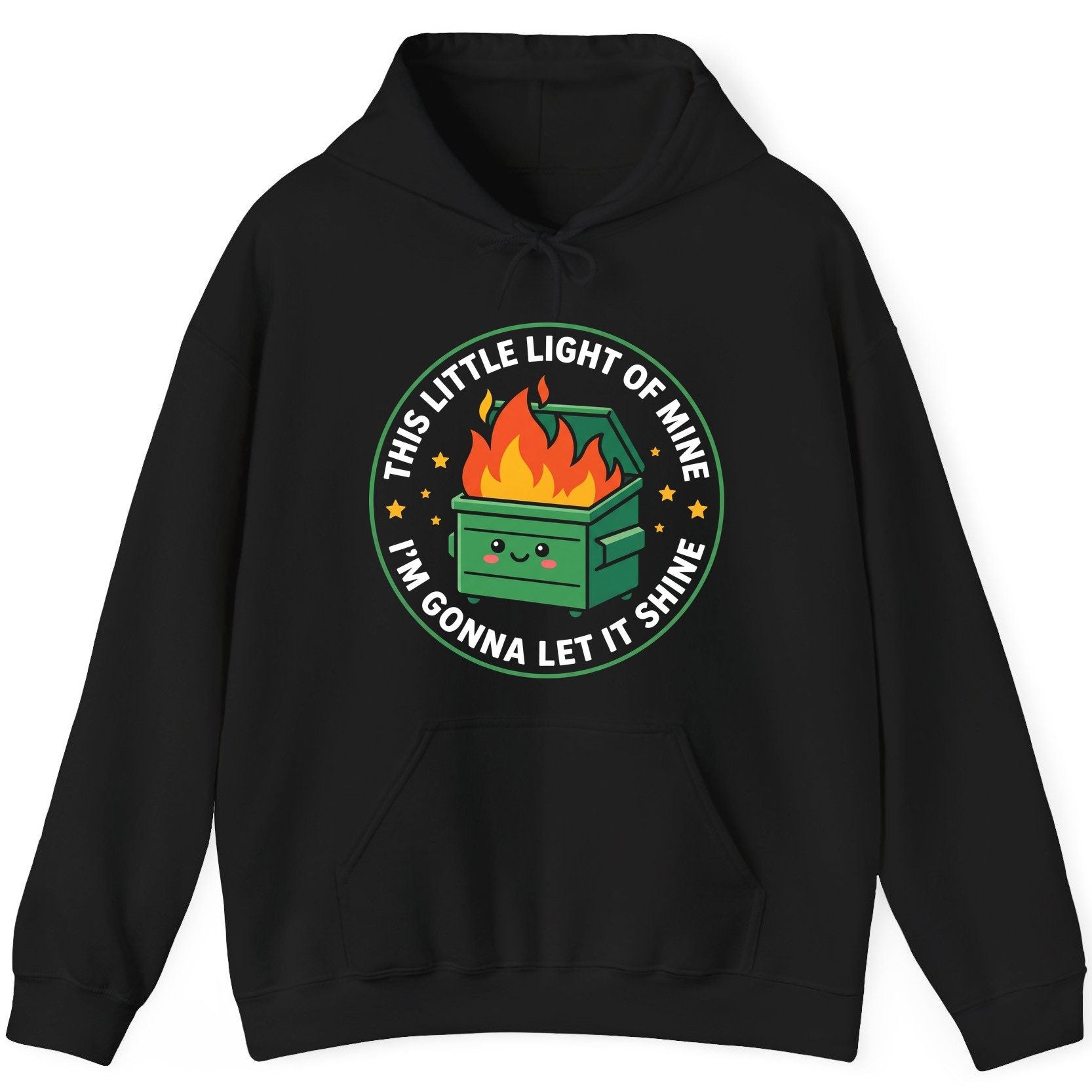 This little light of mine I'm gonna let it shine Dumpster Fire Hoodie Black product mockup