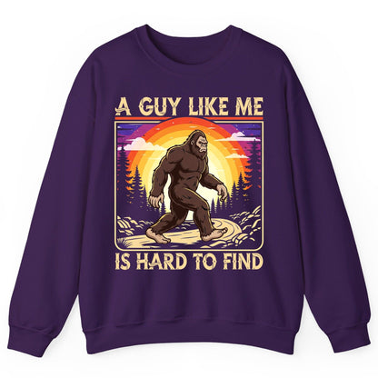 A Guy Like Me Is Hard to Find bigfoot Sweatshirt Purple product mockup