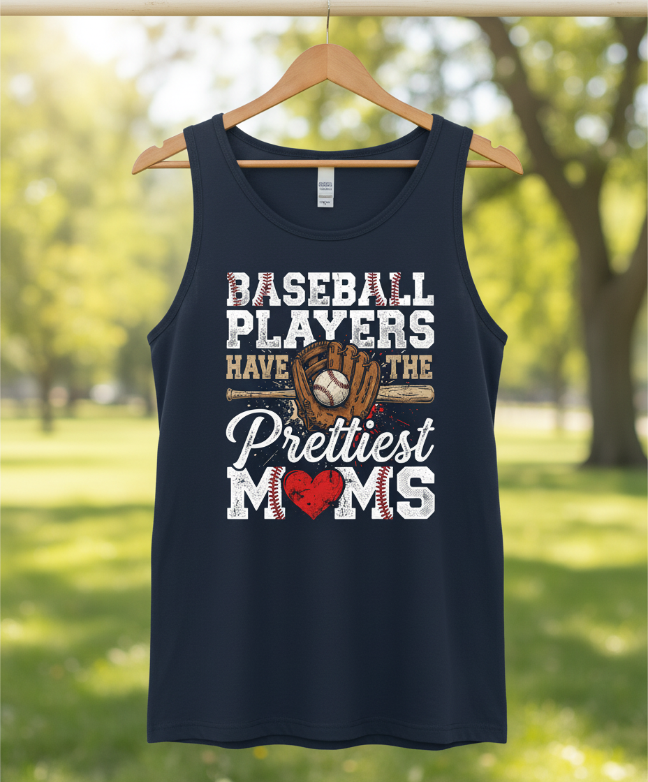 Baseball Players Have The Prettiest Moms Design Tank Top - Navy