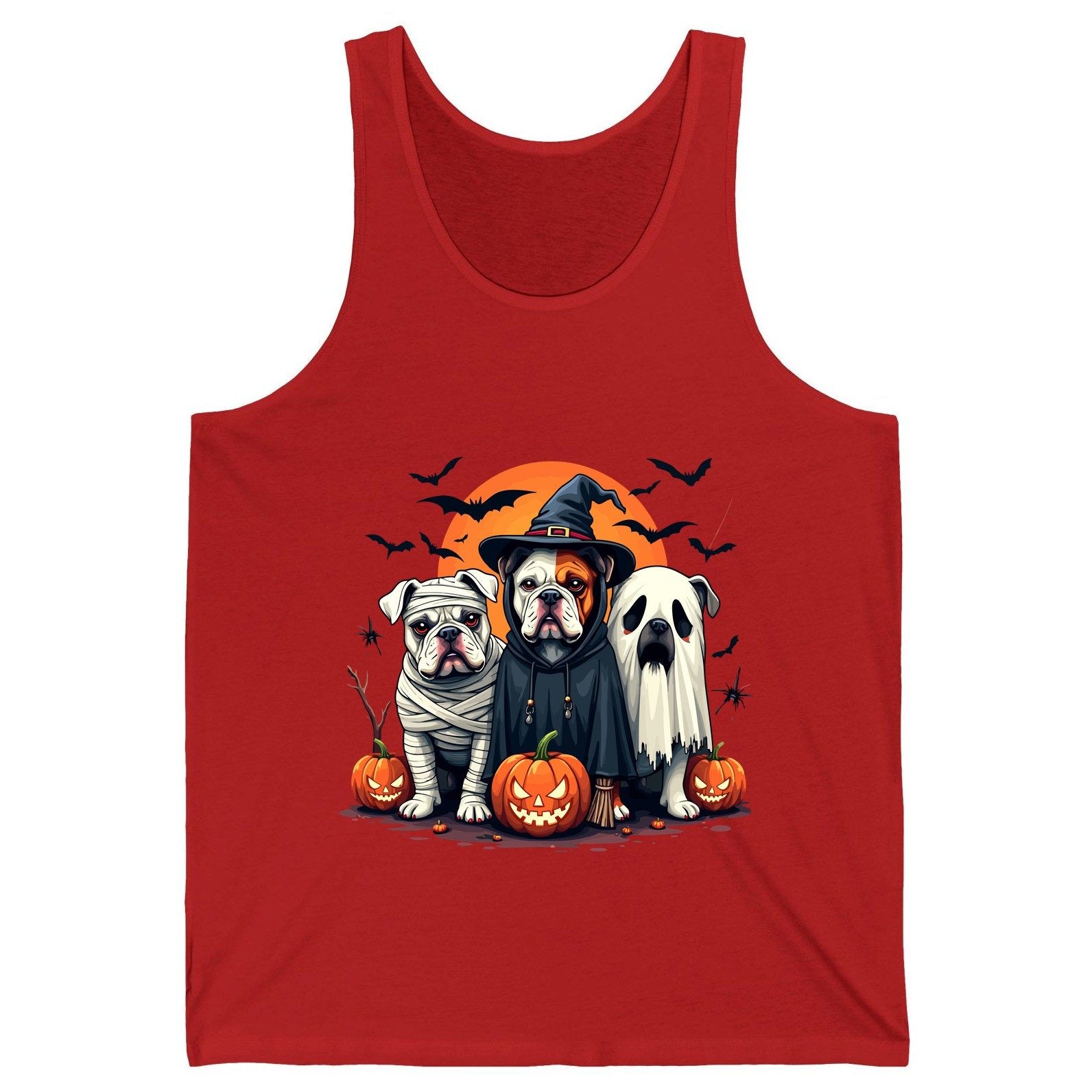 Halloween Bulldogs Costumes Halloween bulldogs Tank Top Red product mockup