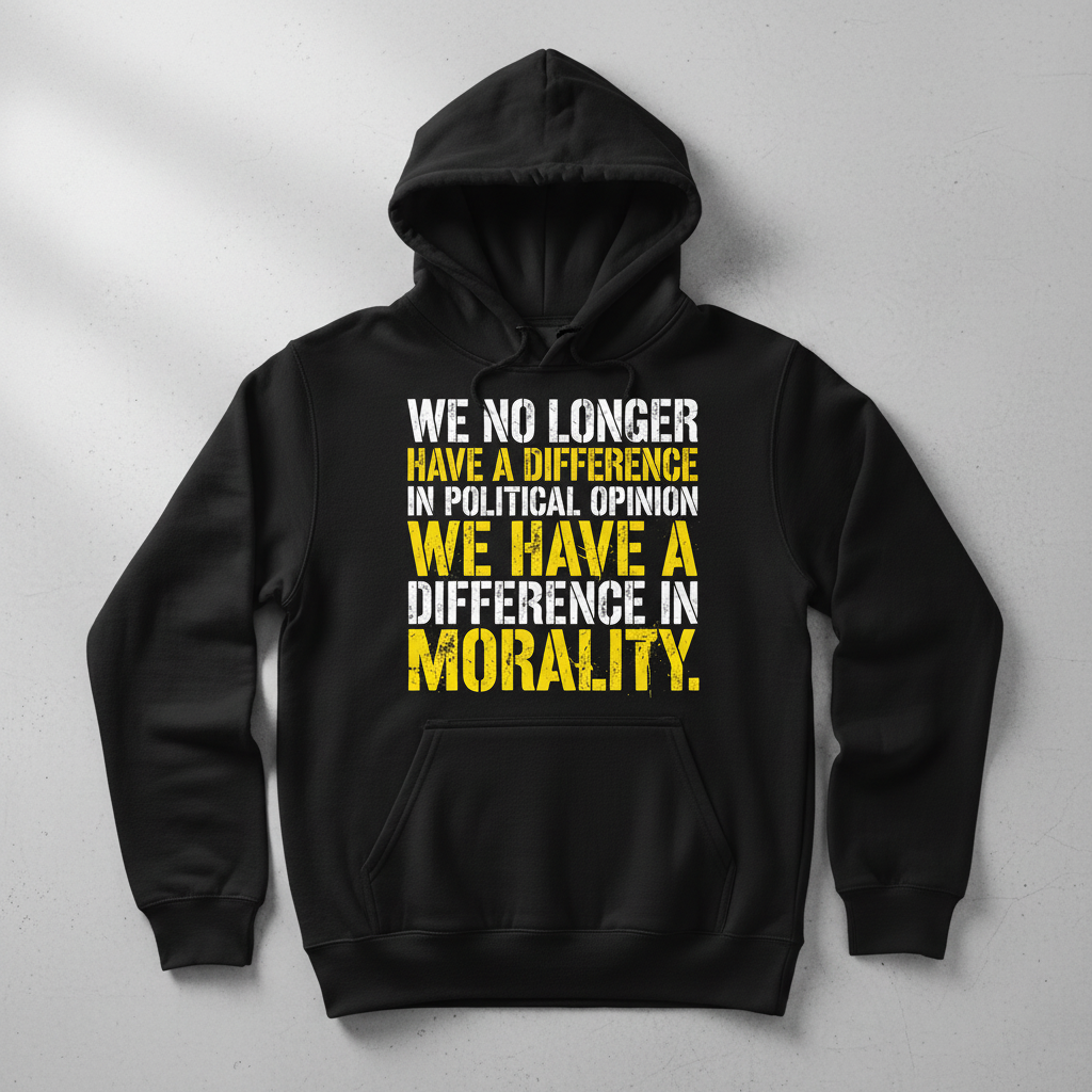 Difference In Morality Not Political Opinion Statement Hoodie - Black