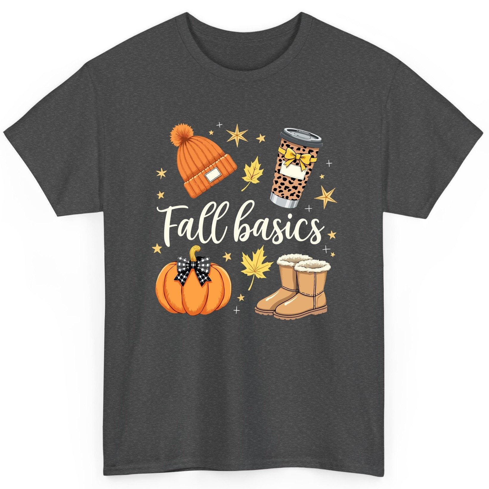 Fall Basics autumn essentials T-Shirt Dark Heather product mockup