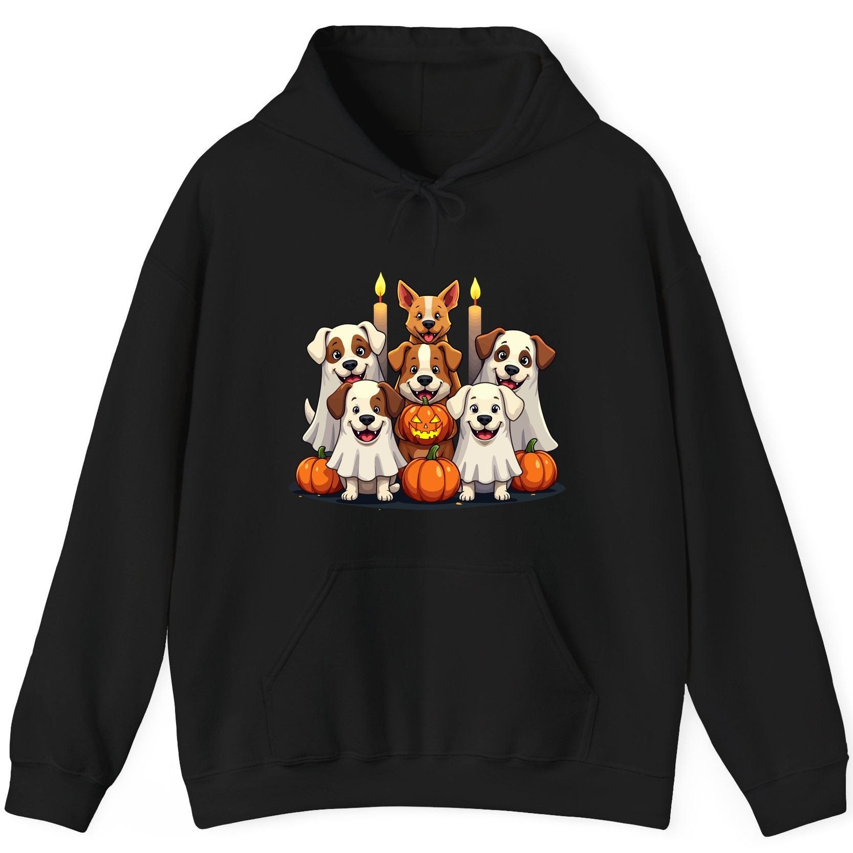 Cute Ghost Dogs Halloween Halloween dogs Hoodie Black product mockup