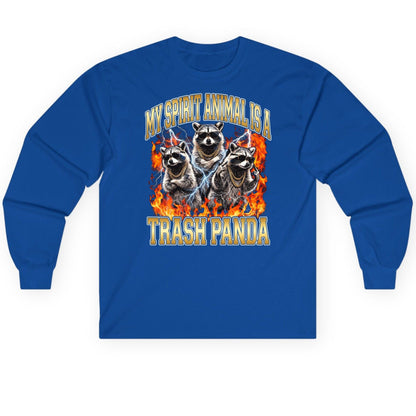 My Spirit Animal Is a Trash Panda raccoon Long Sleeve Tee Royal product mockup
