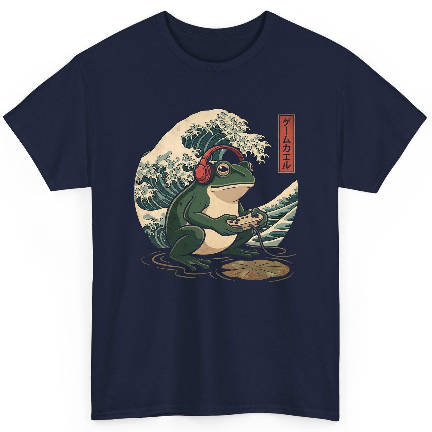 ゲームカエル gamer frog T-Shirt Navy product mockup