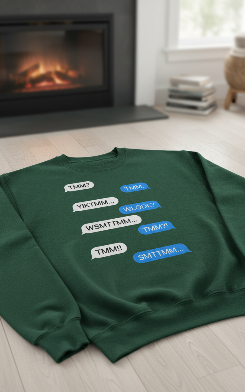 Funny Irish Song Tell Me Ma Acronyms Text Message Sweatshirt - Forest Green