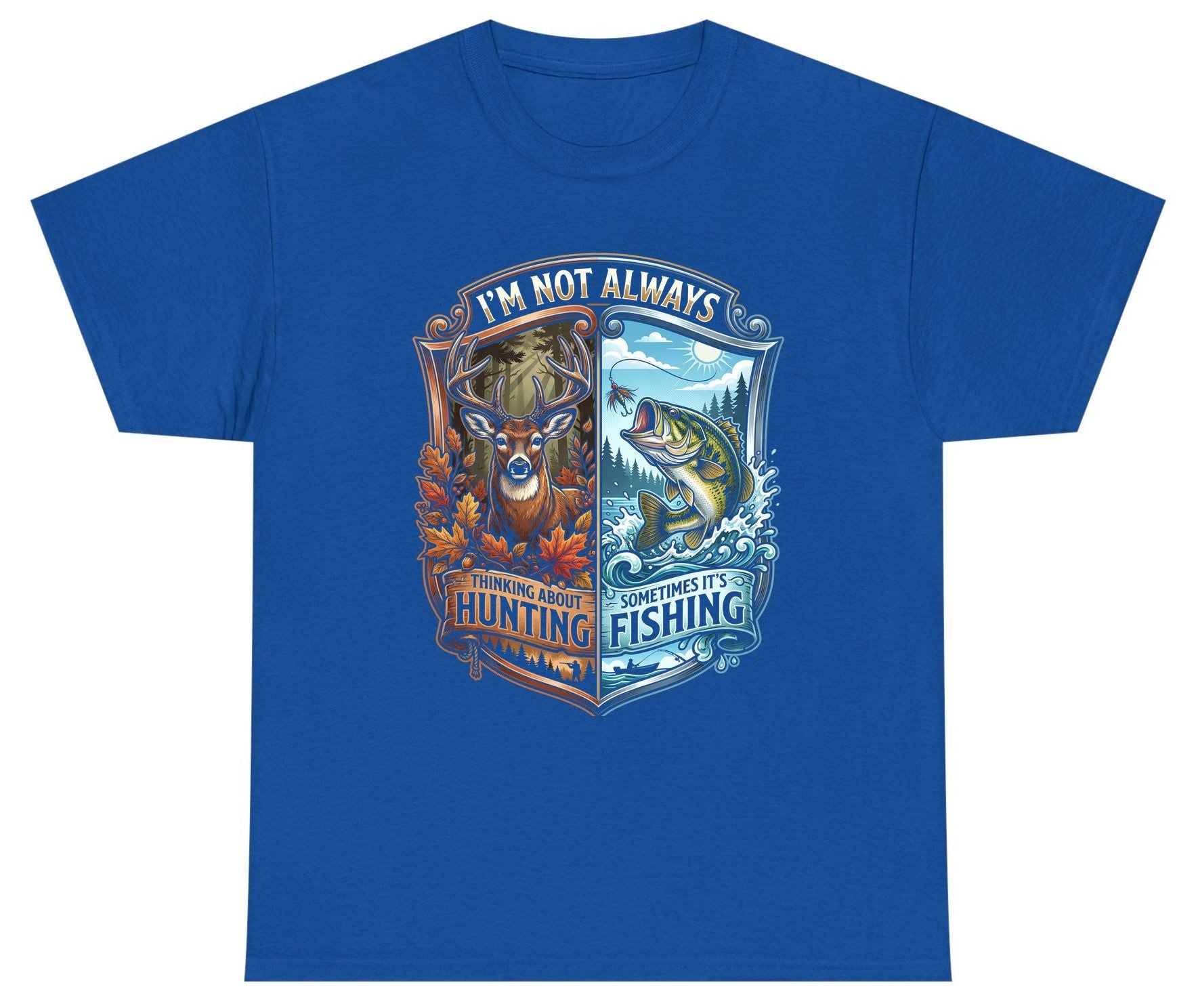I'm Not Always Thinking About Hunting Sometimes It's Fishing hunting and fishing Youth T-Shirt Royal product mockup