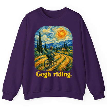 Gogh Riding van gogh parody Sweatshirt Purple product mockup