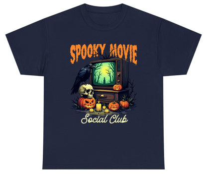 Spooky Movie Social Club Halloween Youth T-Shirt Navy product mockup