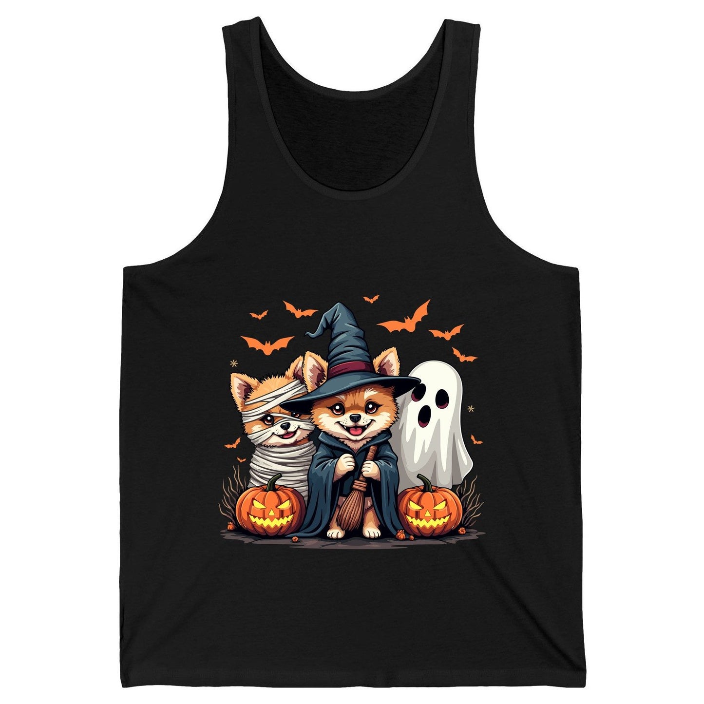 Cute Halloween Corgi Dogs Halloween corgis Tank Top Black product mockup