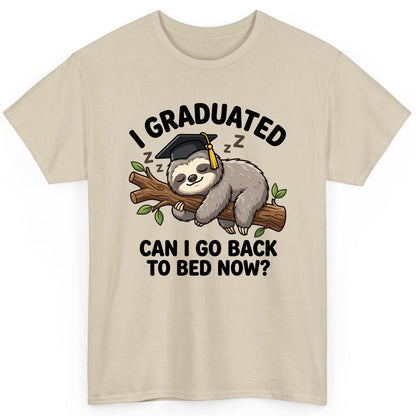 I Graduated Funny Sloth T-Shirt - product mockup - Sand