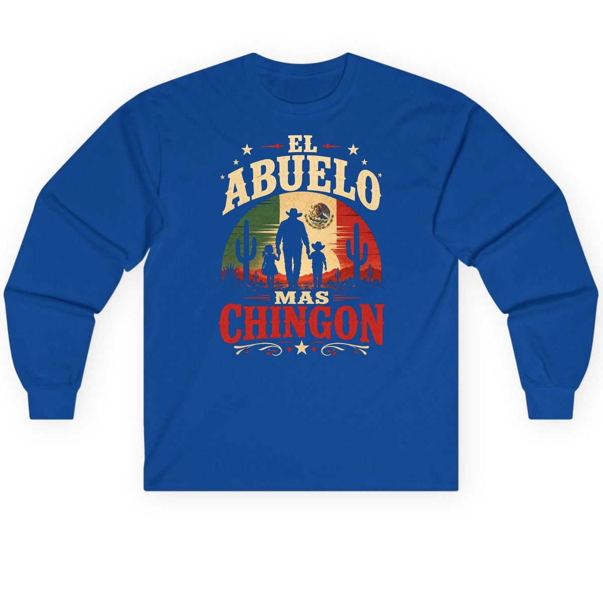El Abuelo Mas Chingon mexican grandfather Long Sleeve Tee Royal product mockup
